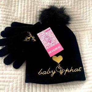 💛2/$10 Baby Phat hat & glove set-girl
